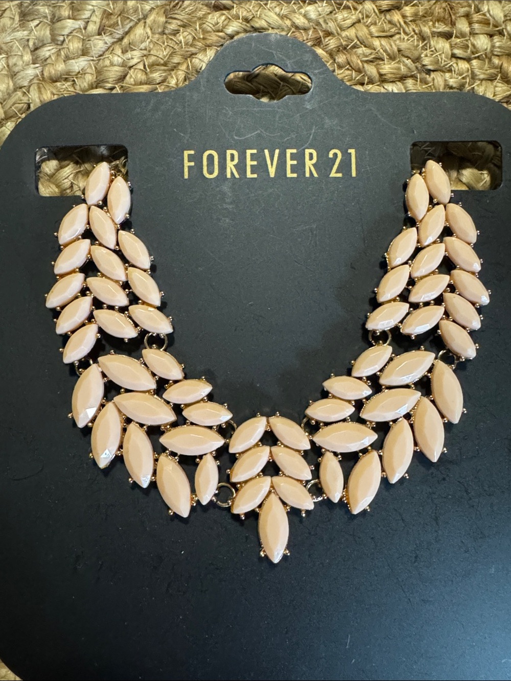 Forever 21 Pale Blush Marquise Statement Necklace